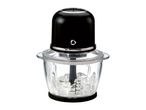Electric food chopper with a glass bowl filled with ice