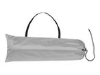 Grey rectangular storage bag with a black handle and drawstring closure