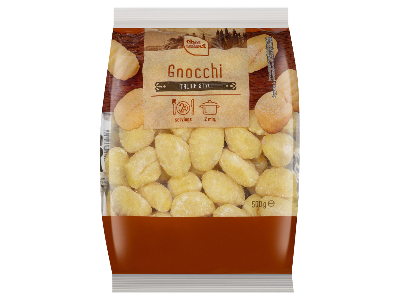 Olasz stílusú gnocchi 500 g-os kiszerelésben.