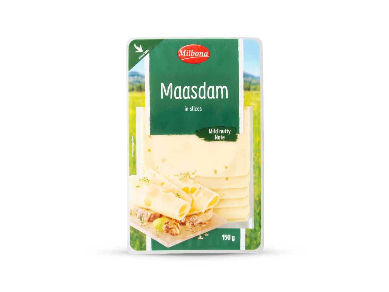 Pakiranje narezaka sira Maasdam.