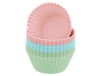 Színes szilikon muffin sütőformák egymásba rakva.