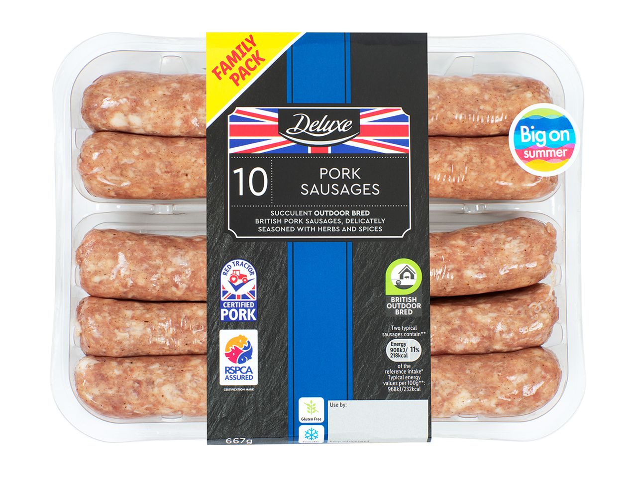 Go to full screen view: Deluxe RSPCA Pork Sausages - Image 1