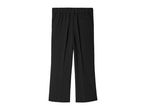 Black pants with elastic waistband.
