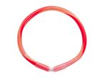 Red and orange twisted glow stick necklace or bracelet, forming a circle.