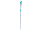 Escova de limpeza para mamadeiras com cabo de plástico turquesa.