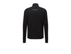 Black long-sleeved athletic top with a reflective stripe on the back