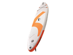 Crivit inflatable paddle board, white and orange.