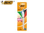 BIC 4 Colours Shine pen in white with blue, green, red and black ink, medium point (1.0mm).