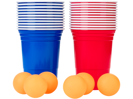 ERNESTO® Hartplastik-Bierpong-Set, 28-teilig