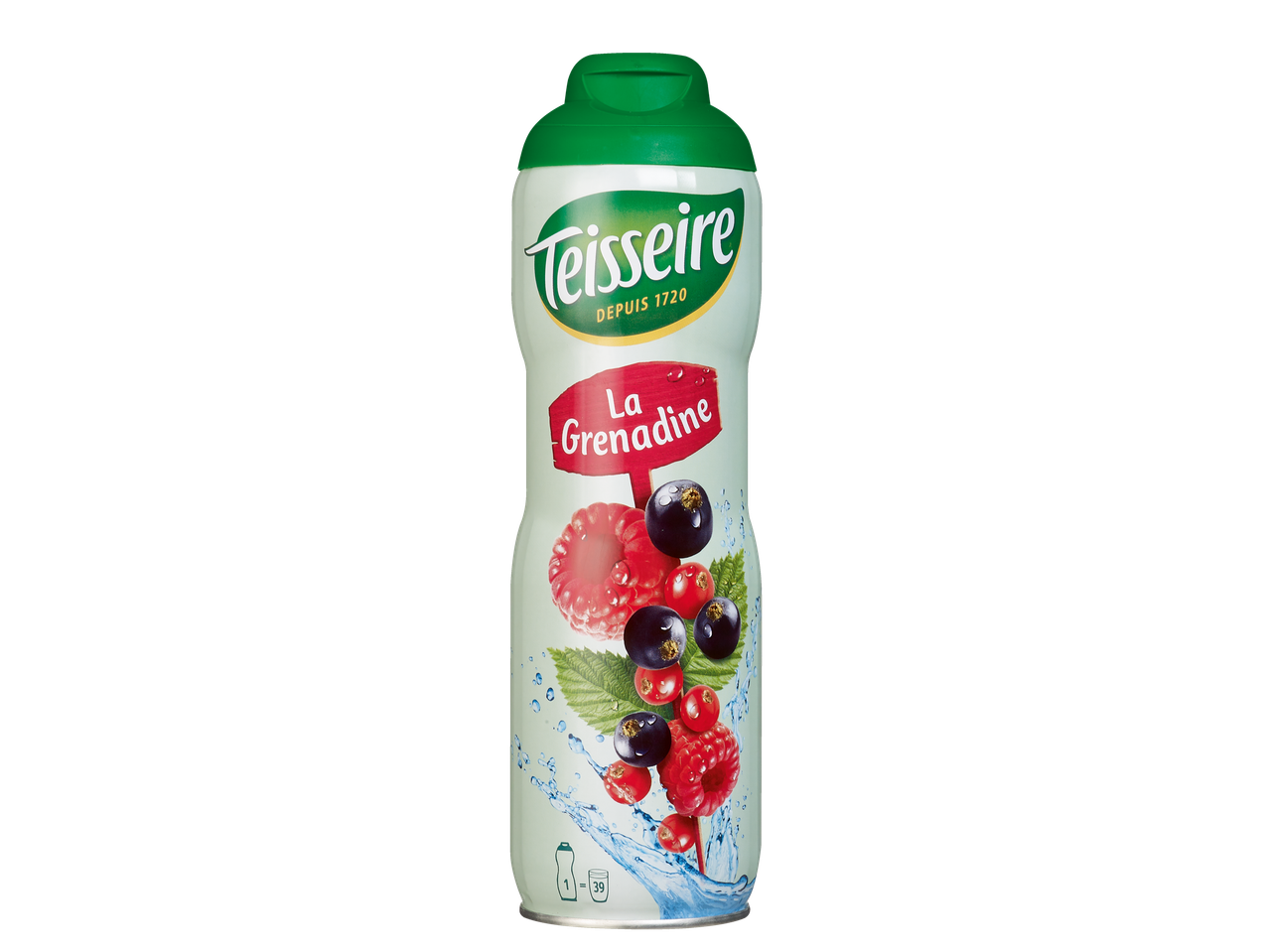 Bouteille de sirop Teisseire La Grenadine avec des baies