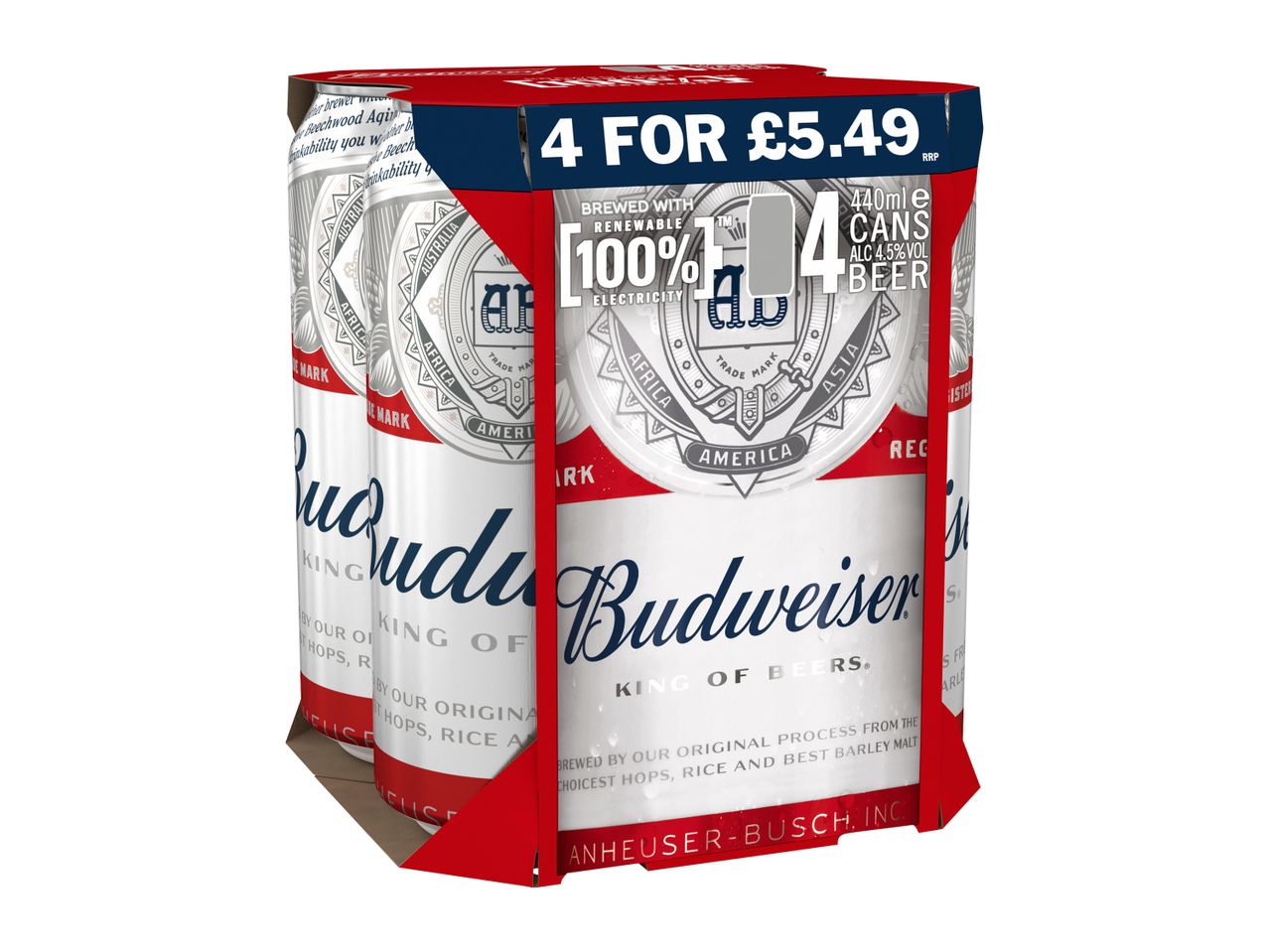Go to full screen view: Budweiser 4.5% - Image 1