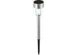 LIVARNO stainless steel solar garden light with bright illumination and ground spike.
