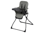 Bebeconfort Lily Highchair in gray with a black frame and tray