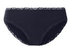 Black ribbed women's briefs with lace trim