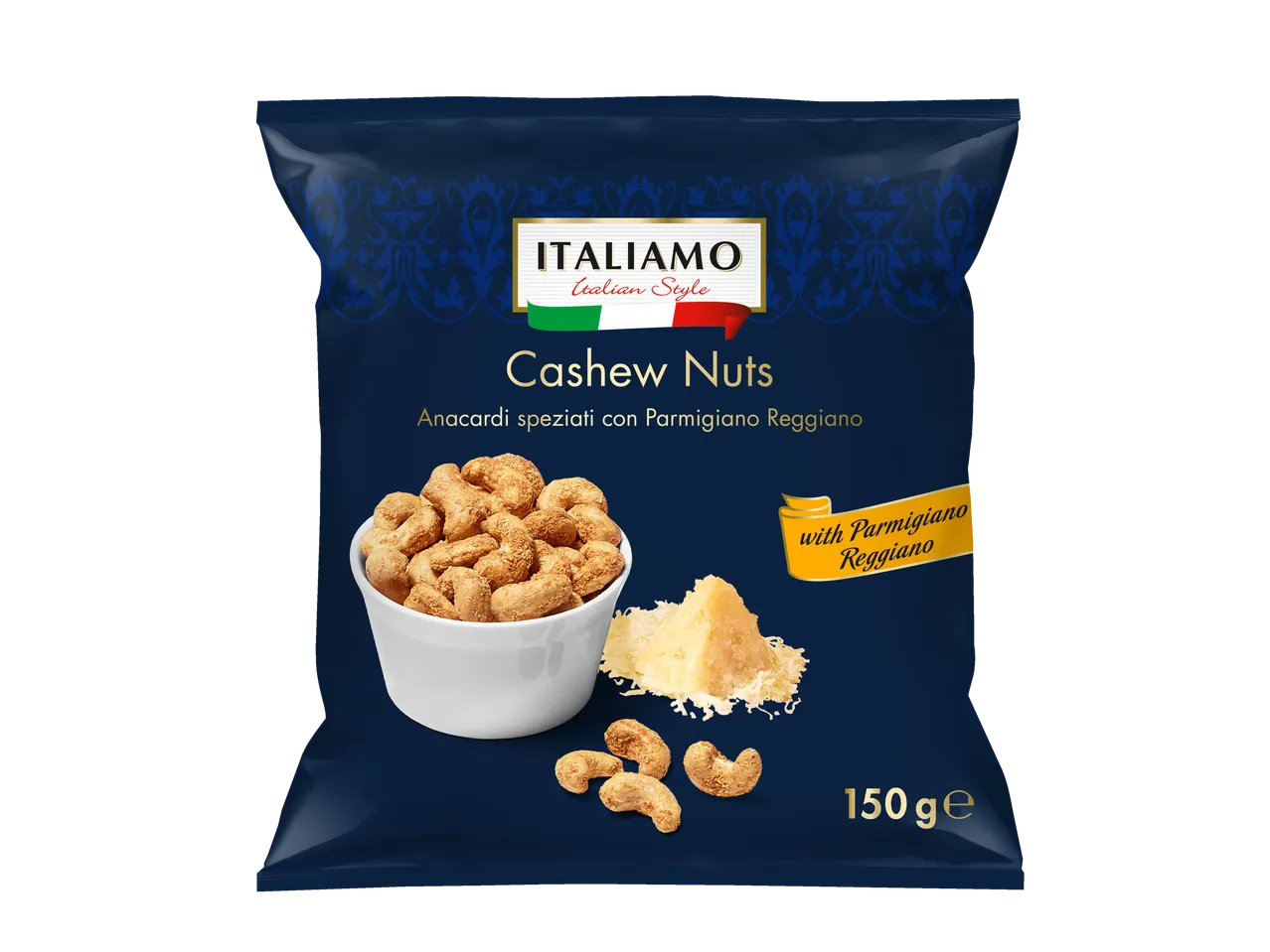 ITALIAMO caju italienesti cu parmezan - punga de 150g.