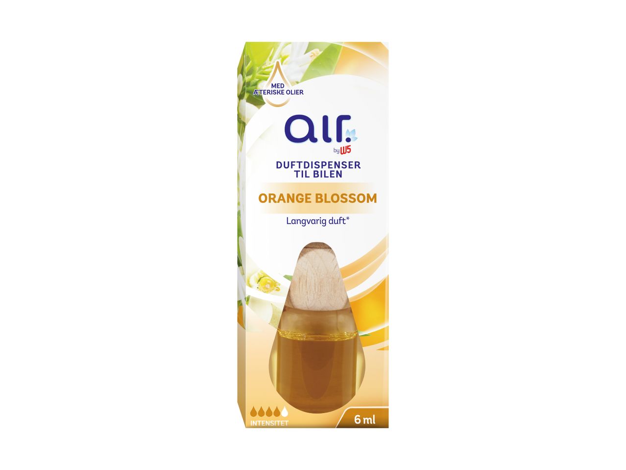 Air by W5 duftdispenser til bilen med duft af appelsinblomst.