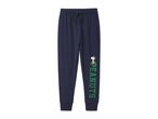 Dark blue Peanuts sweatpants with a Snoopy graphic and green 