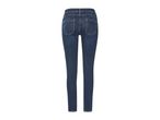 Dark blue denim jeans with a slim fit, viewed from the back.