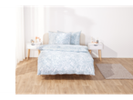 Floral bedding: duvet cover and pillowcases with flower pattern, modern style.