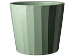 Light green plant pot with vertical ridges