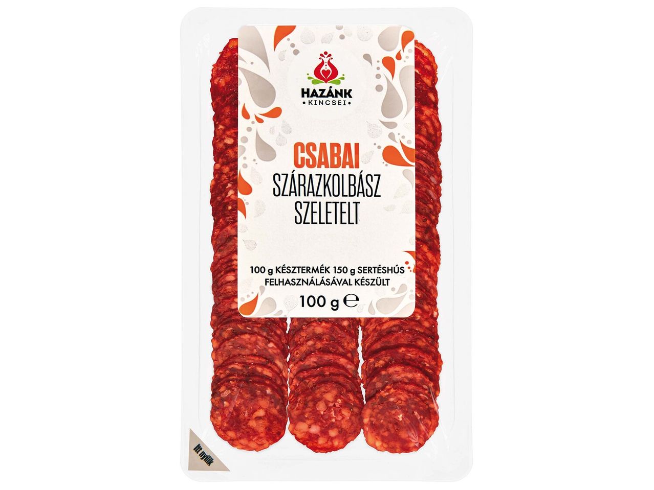 Hazánk Csabai szárazkolbász, szeletelt.