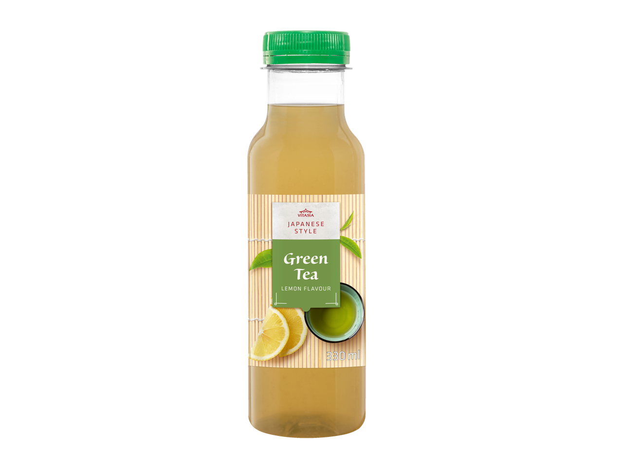 Bouteille de thé vert japonais Vitasia saveur citron, 330 ml