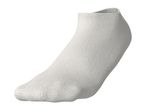 Single white ankle sock with ribbed texture, isolated on a white background.