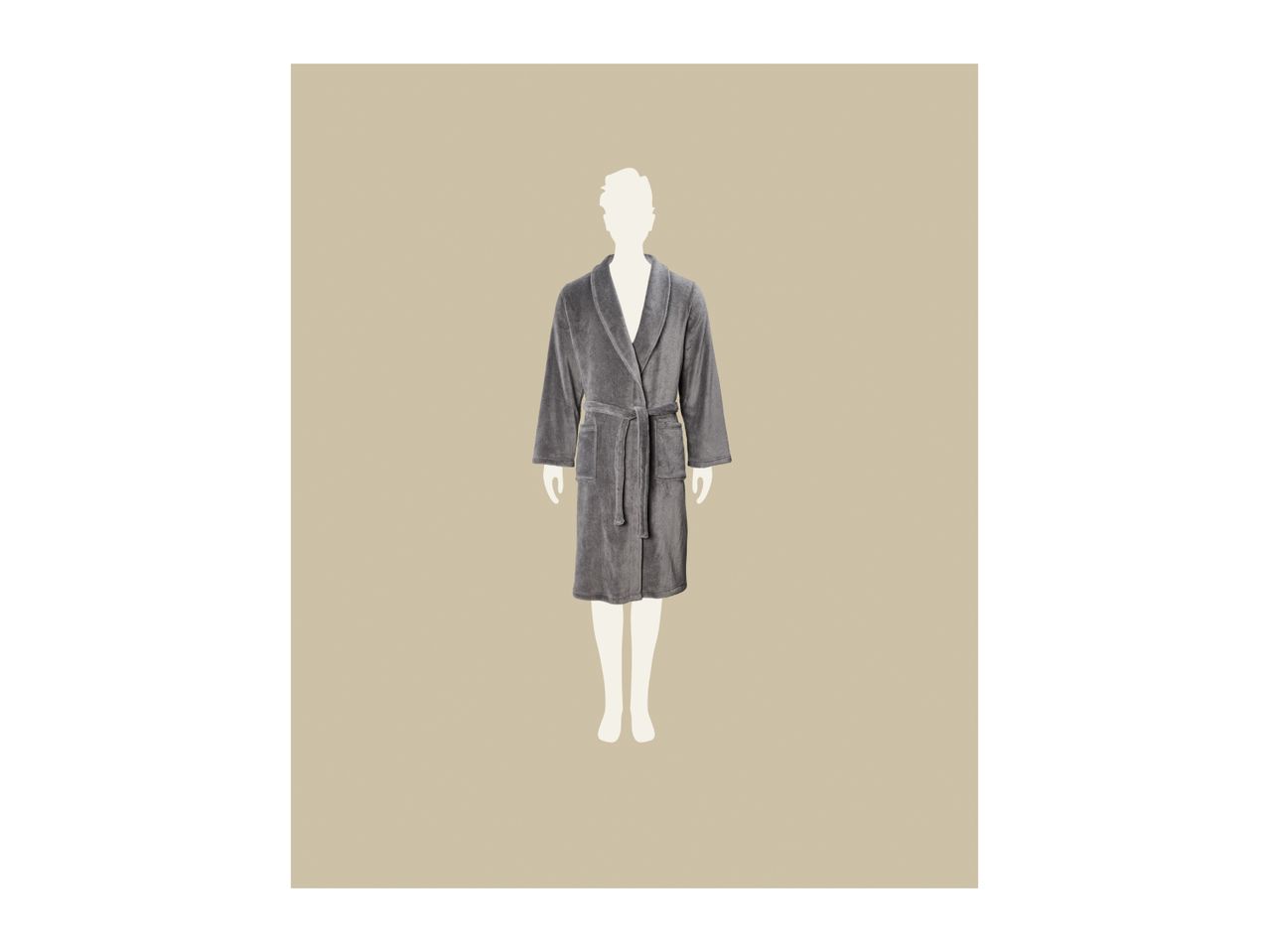 Gray bathrobe on a mannequin