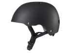 CRIVIT Skater-Helm: melna skrituļslidotāju ķivere ar siksnām un sprādzi.
