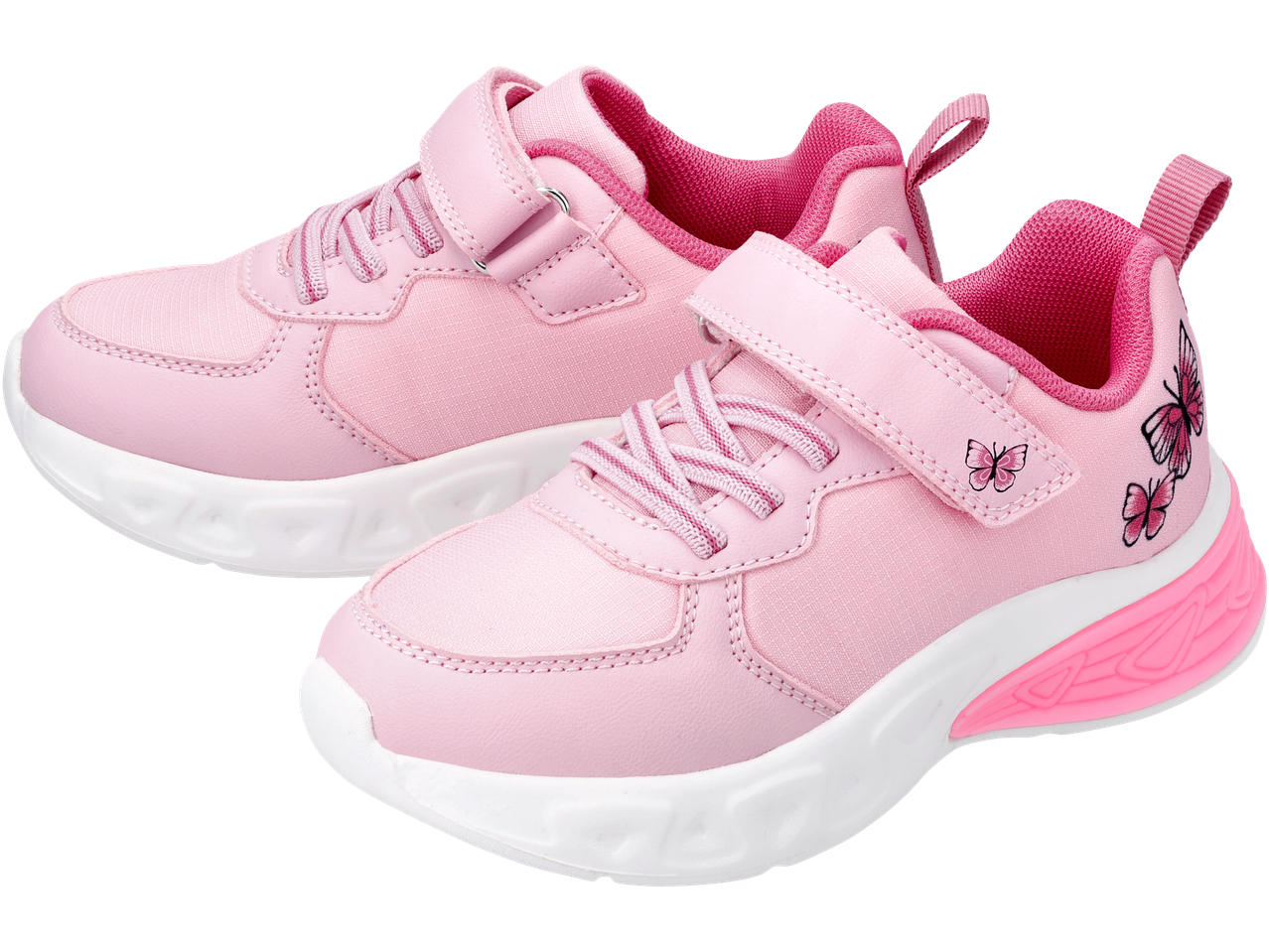 Lupilu® ružičaste dječje tenisice s detaljima leptira i čičak trakom.