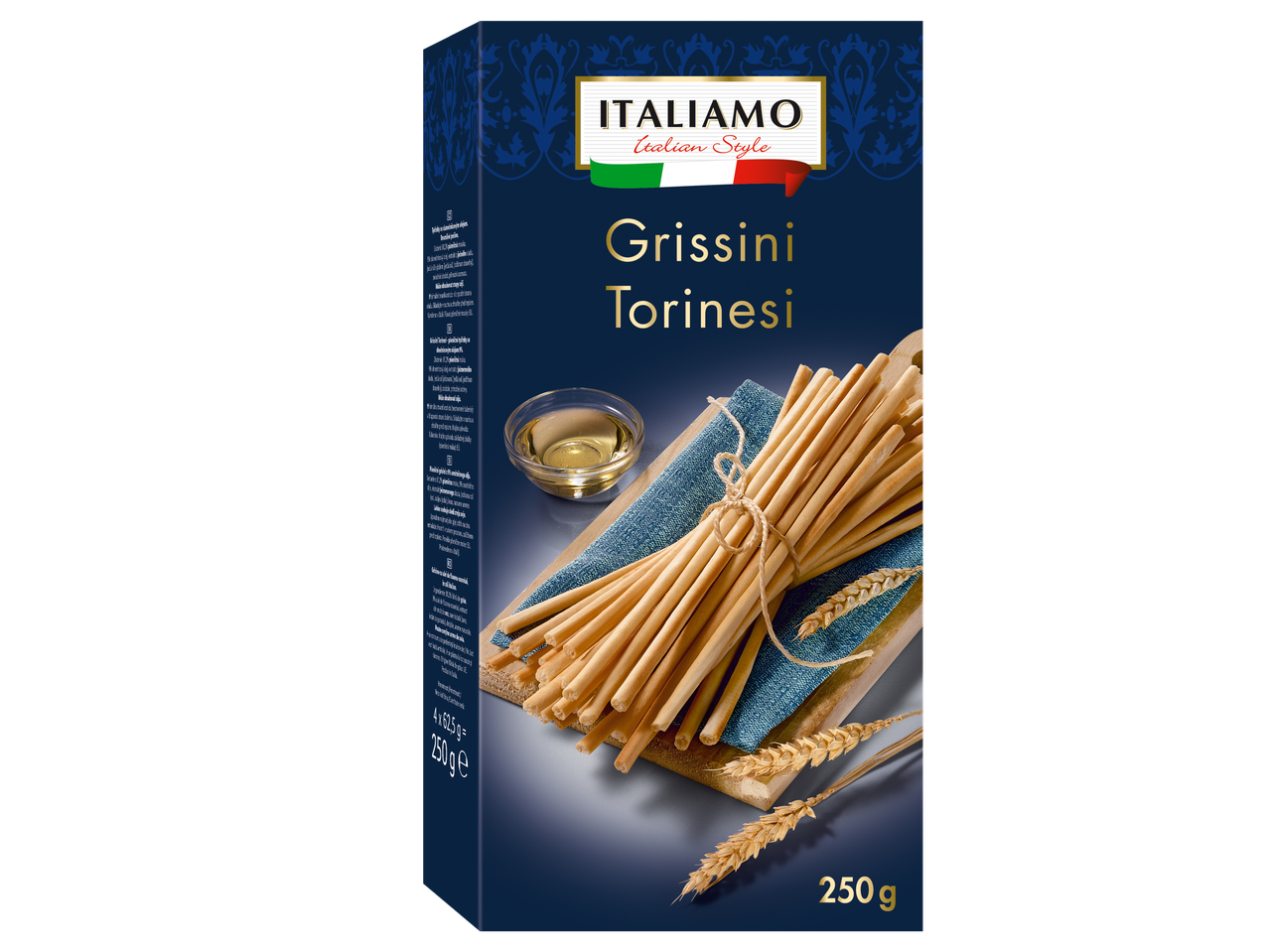 Ambalaj de grissini Italamo, stil italian.