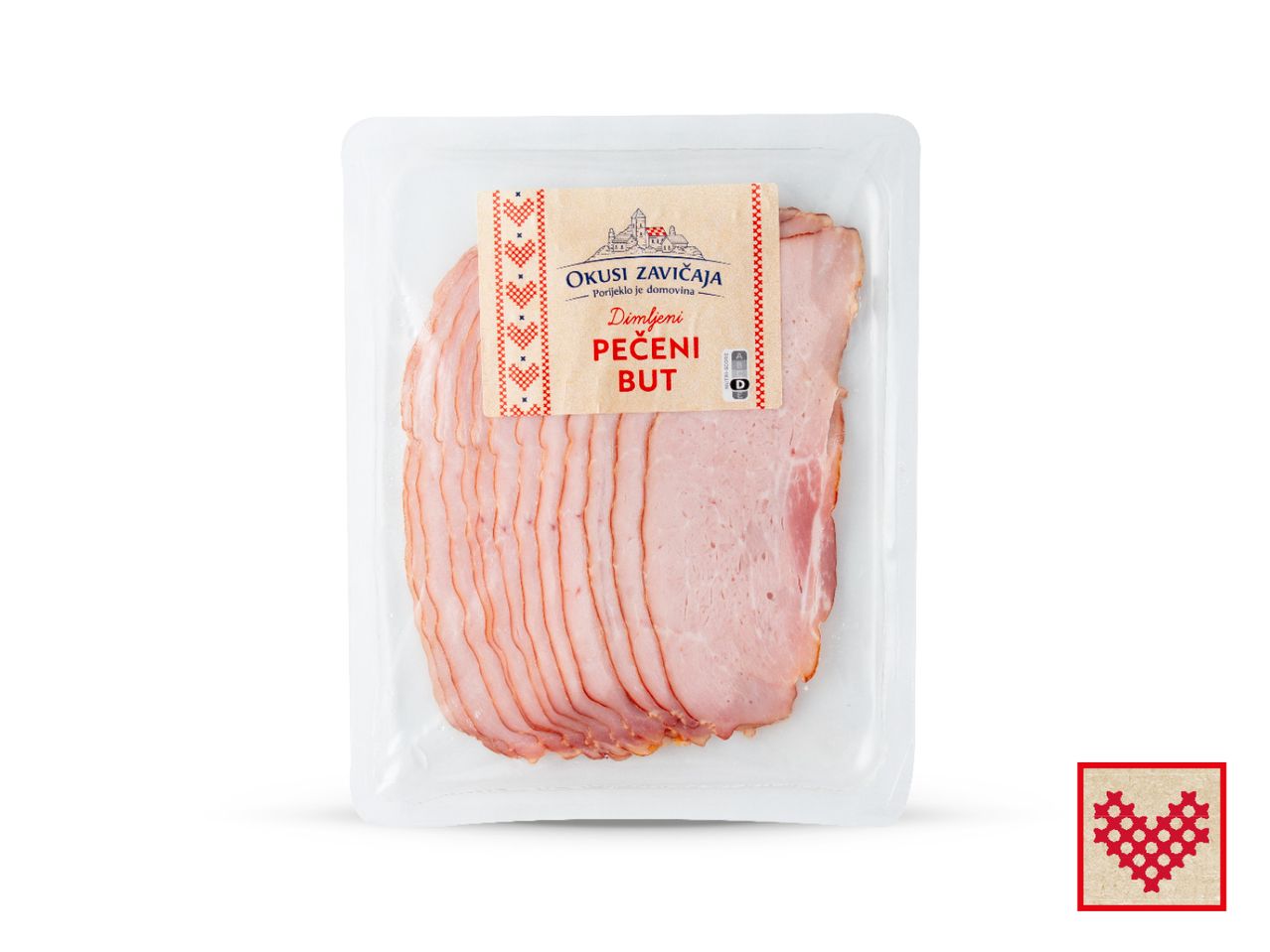 Pakiranje tanko narezanog šunke.