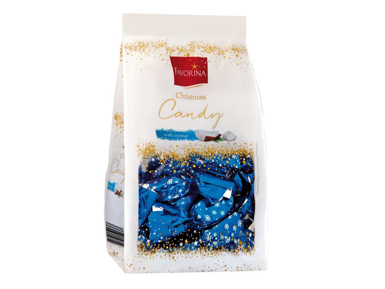 Favorina karácsonyi kókuszos cukorkák.