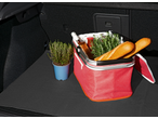 ULTIMATE SPEED® Car Boot Accessories: Red cooler bag with baguettes, herbs, and a potted plant.