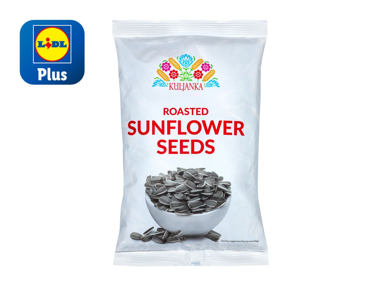 Lidl Plus brand roasted sunflower seeds in a pouch.