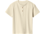 LUPILU majica kratkih rukava za mališane, krem boje, s gumbima
