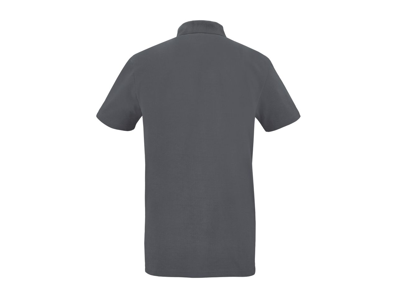 Dark gray men's short-sleeve polo shirt.