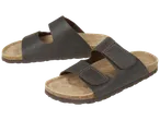 Sandales marron foncé avec semelle en liège et brides réglables.
