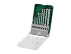 A set of 8 drill bits in a green and clear plastic case, with sizes 4 to 12 mm visible.