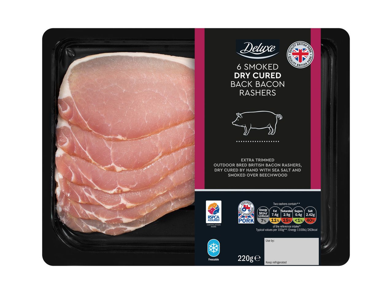 Go to full screen view: Deluxe RSPCA Dry Cured Back Bacon - Image 1