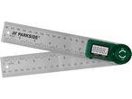 A Parkside digital angle ruler with a display showing '888.8' and buttons for ON/OFF and ZERO.