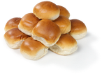 Broodjes op een wit bord.