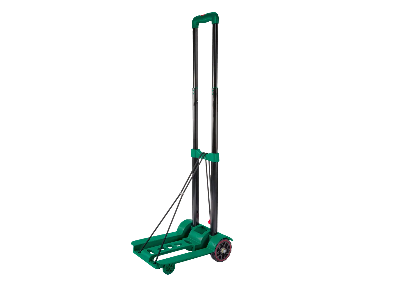 Parkside® žalias transportavimo vežimėlis, sulankstomas, su ratukais ir ištraukiama rankena.
