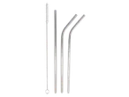 Canudos de metal reutilizáveis Jes Collection® com escova de limpeza.