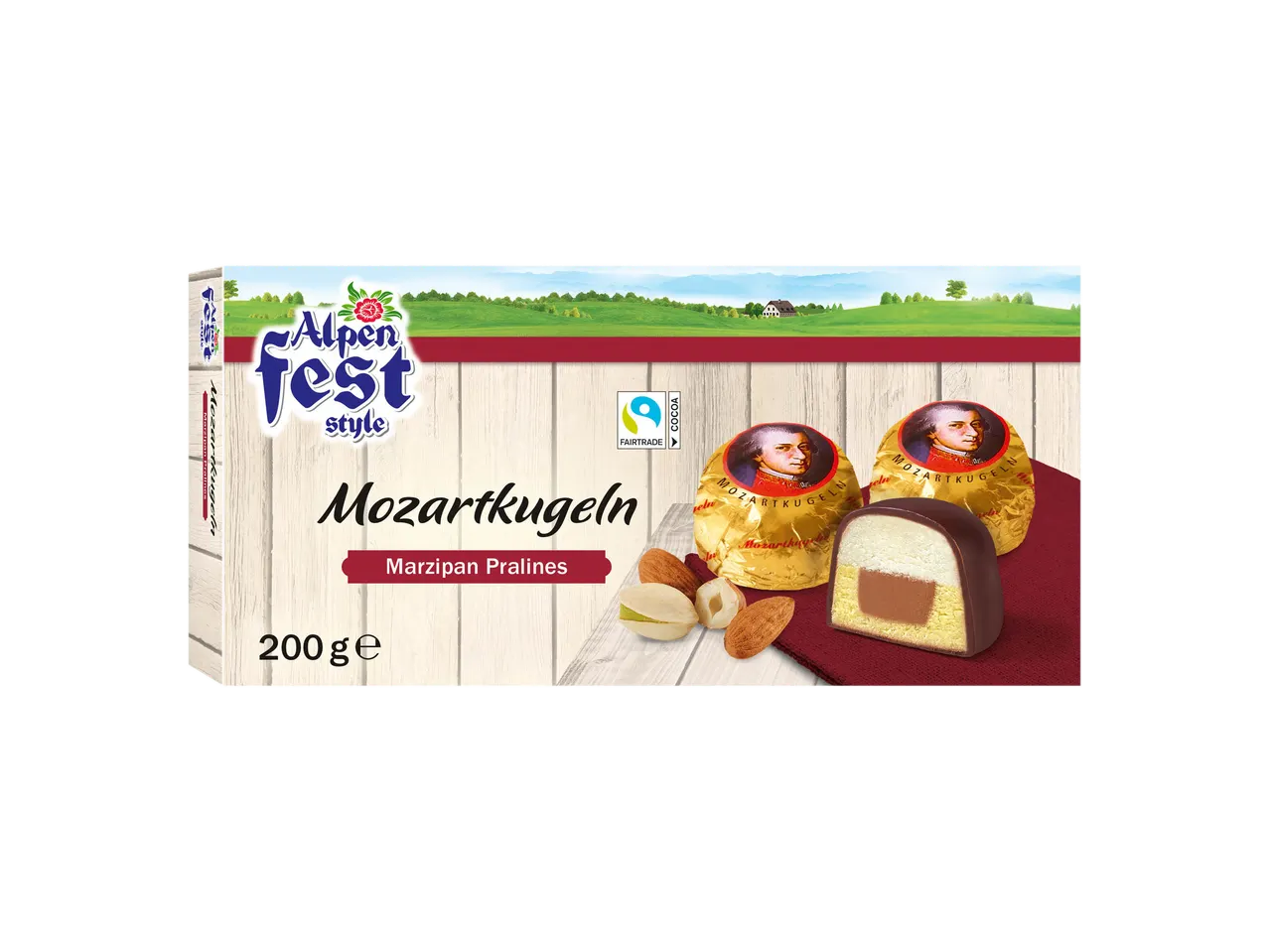 Palle di Mozart ricoperte con cioccolato