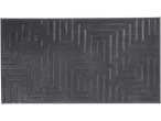 Covor LIVARNO home cu fir lung, cu model geometric de labirint, în gri închis.