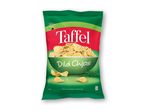 En pose Tafel Dild Chips med en skål sprøde chips.