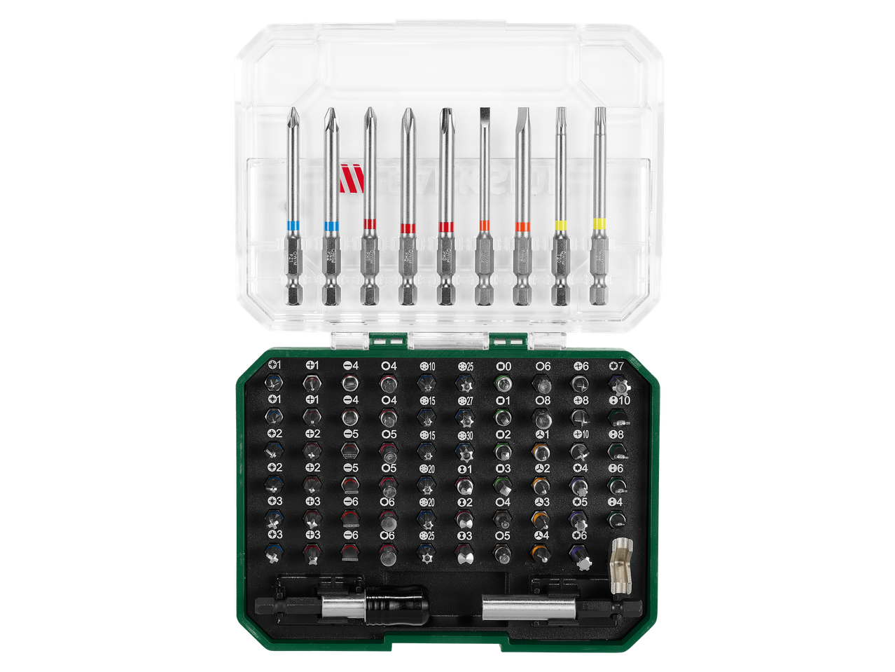 Parkside® set bitova i nasadnih ključeva u kutiji, sa dugim i kratkim bitovima.