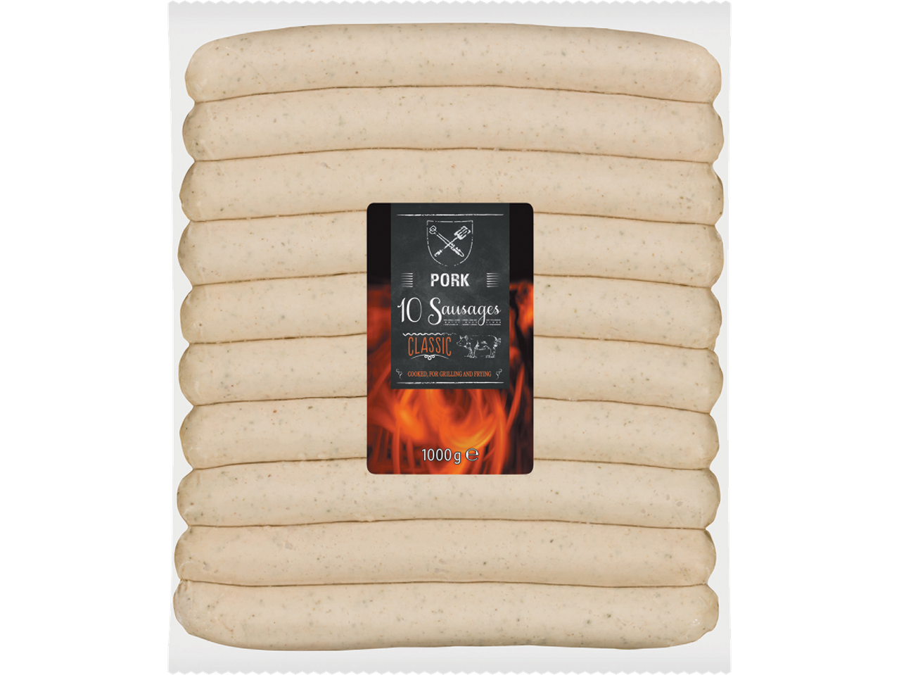 10 klasiskās cūkas desas, 1000 g.