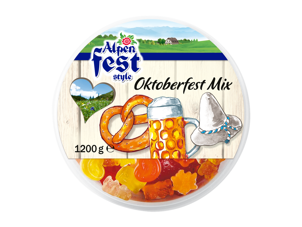 Alpen Fest style Oktoberfest Mix: gummy snoepjes, 1200g.